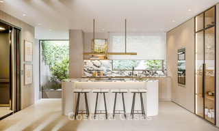 Nuevos y amplios apartamentos con vistas al golf y al mar en un estilo arquitectónico vanguardista en venta en Marbella Este 776195 