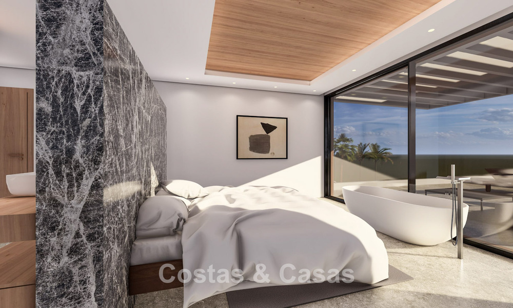 Moderna villa de lujo con magníficas vistas al golf y al mar en venta en un resort de golf de 5 estrellas en Marbella - Benahavis 776707