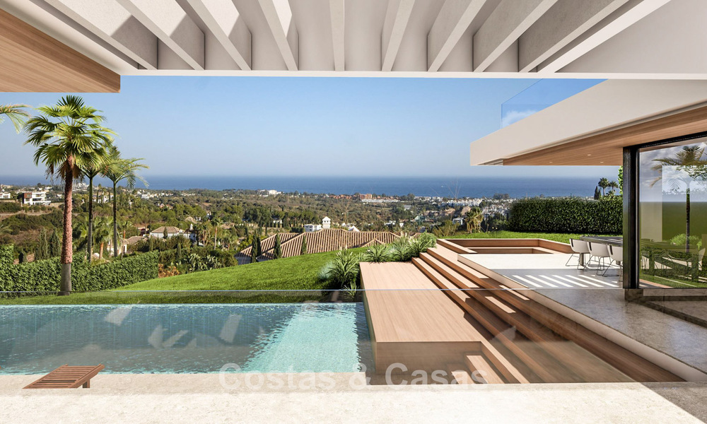 Moderna villa de lujo con magníficas vistas al golf y al mar en venta en un resort de golf de 5 estrellas en Marbella - Benahavis 776708
