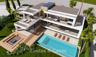 Moderna villa de lujo con magníficas vistas al golf y al mar en venta en un resort de golf de 5 estrellas en Marbella - Benahavis 776710 