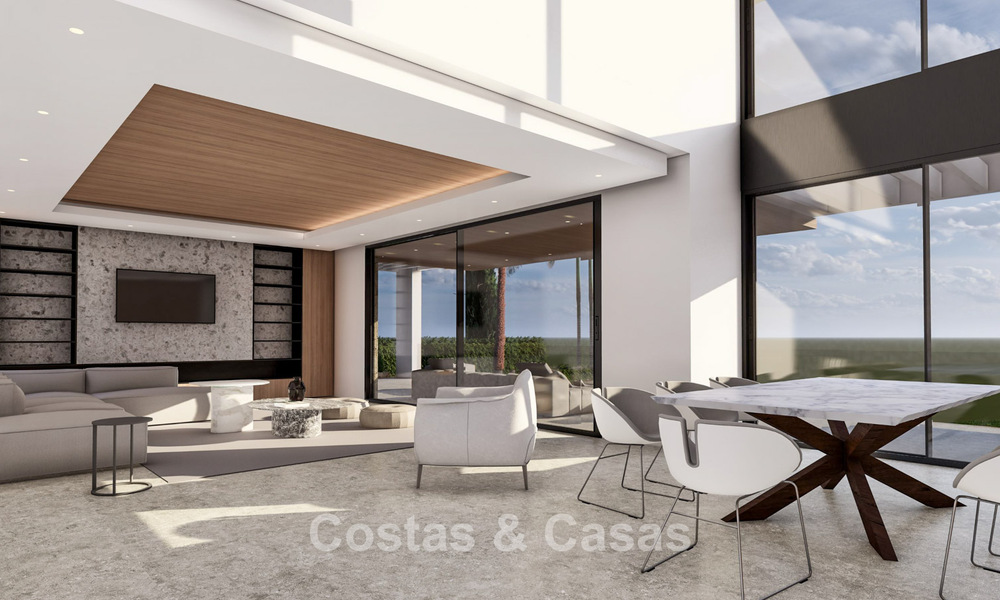 Moderna villa de lujo con magníficas vistas al golf y al mar en venta en un resort de golf de 5 estrellas en Marbella - Benahavis 776713