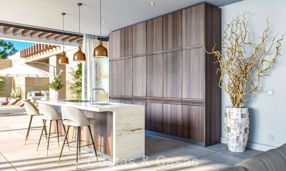 Villa de lujo sobre plano con diseño moderno en venta en un resort de golf de cinco estrellas en Marbella - Benahavis 777420