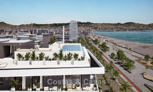 6 lujosos áticos dúplex con vistas abiertas al mar en venta directamente en el paseo marítimo de Málaga centro 777580