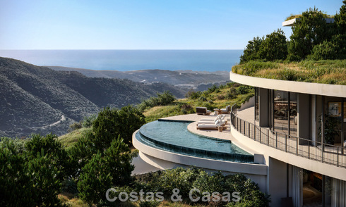 Impresionante villa de diseño de clase mundial en venta con vistas panorámicas al mar en las colinas de Marbella - Benahavis 778574