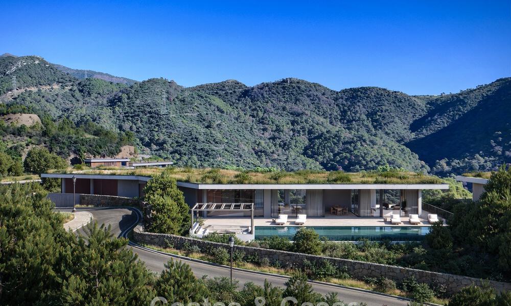 Innovadora villa sobre plano con vistas panorámicas en venta en un complejo cerrado en Marbella - Benahavis 778581