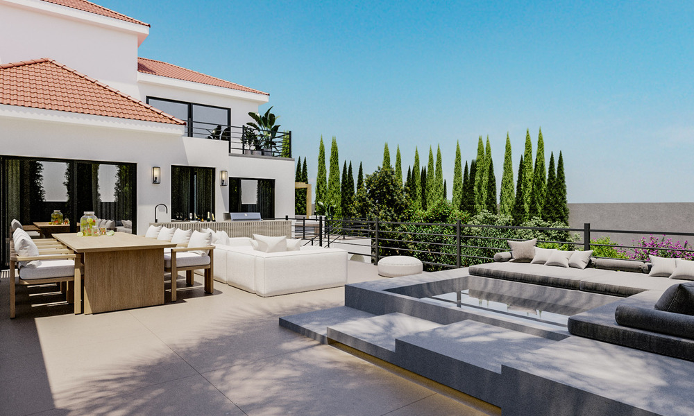 Proyecto de reforma: villa de lujo en venta con diseño moderno-mediterráneo y vistas al mar en Nueva Andalucía, Marbella 779066
