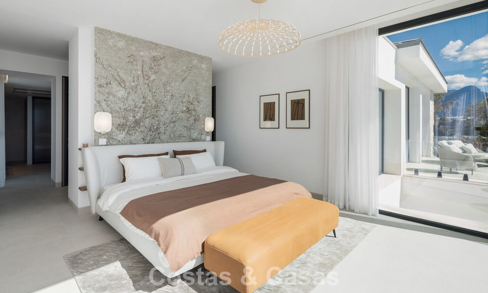 Villa de lujo modernista a estrenar en venta en la exclusiva zona residencial cerrada de La Quinta, Marbella - Benahavis 779009