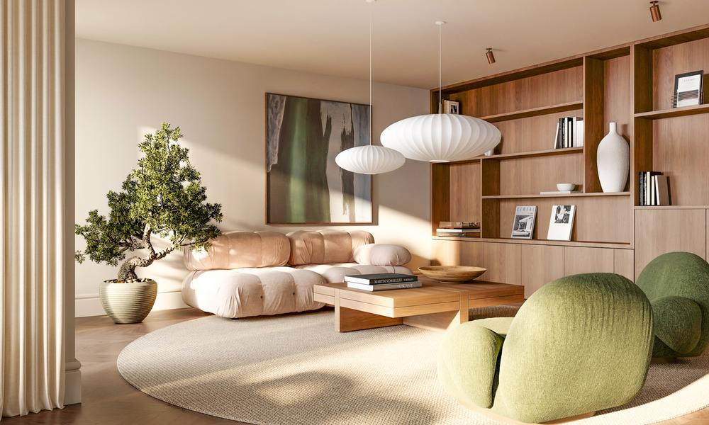 Villa de lujo sobre plano con vistas panorámicas al mar en venta en una comunidad cerrada de Nueva Andalucía, Marbella 779408