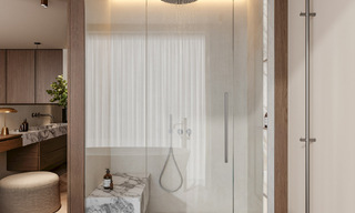 Villa de lujo sobre plano con vistas panorámicas al mar en venta en una comunidad cerrada de Nueva Andalucía, Marbella 779414 