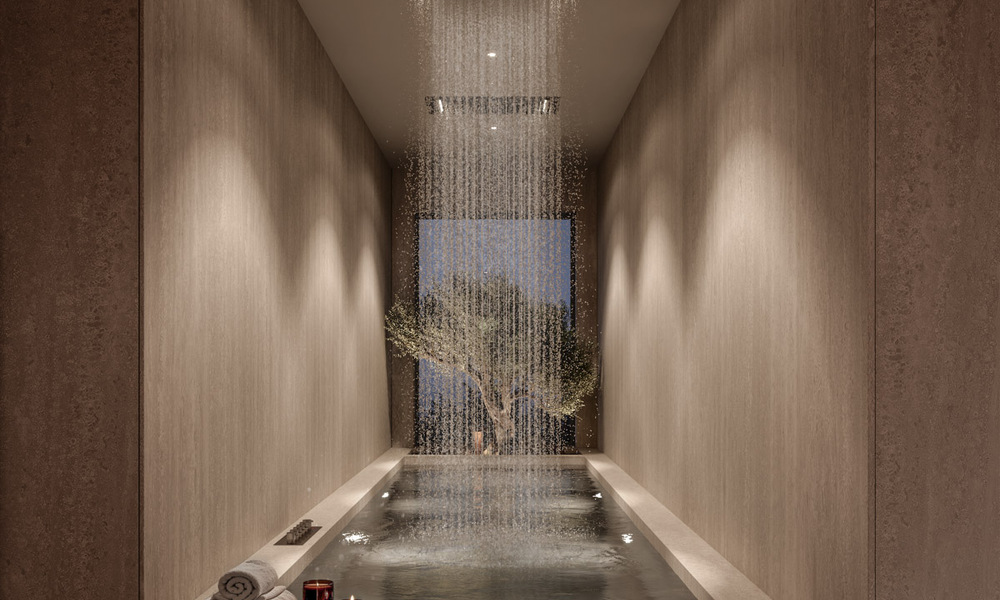 Villa de lujo sobre plano con vistas panorámicas al mar en venta en una comunidad cerrada de Nueva Andalucía, Marbella 779419