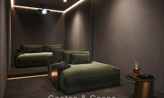 Villa de lujo sobre plano con vistas panorámicas al mar en venta en una comunidad cerrada de Nueva Andalucía, Marbella 779422 