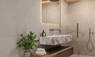 Villa de lujo sobre plano con vistas panorámicas al mar en venta en una comunidad cerrada de Nueva Andalucía, Marbella 779429 