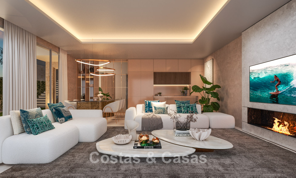 3 villas de lujo con vistas despejadas al mar en venta en zona de golf de Mijas Costa, Costa del Sol 779077