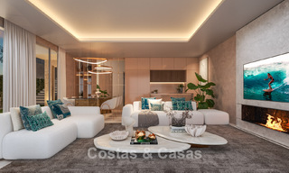 3 villas de lujo con vistas despejadas al mar en venta en zona de golf de Mijas Costa, Costa del Sol 779077 