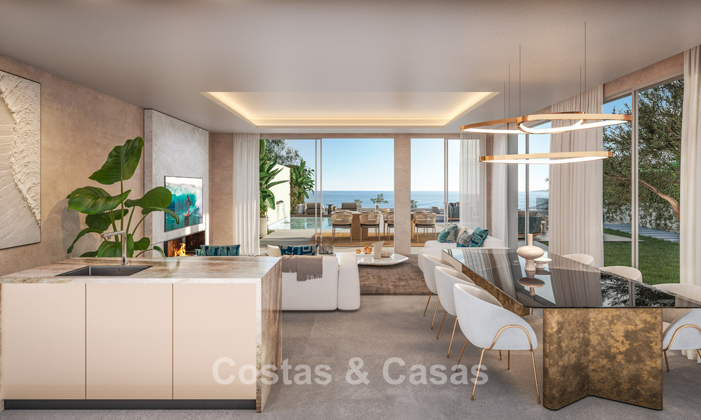 3 villas de lujo con vistas despejadas al mar en venta en zona de golf de Mijas Costa, Costa del Sol 779078
