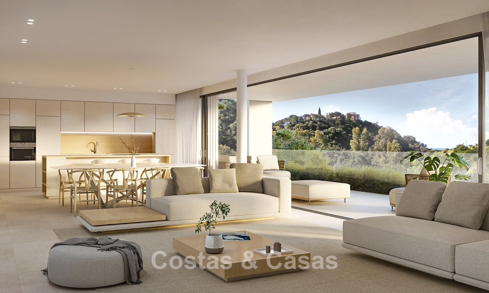Casas sobre plano, energéticamente eficientes, en venta en las verdes colinas de Elviria, al este del centro de Marbella 779358