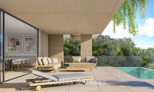 Casas sobre plano, energéticamente eficientes, en venta en las verdes colinas de Elviria, al este del centro de Marbella 779364