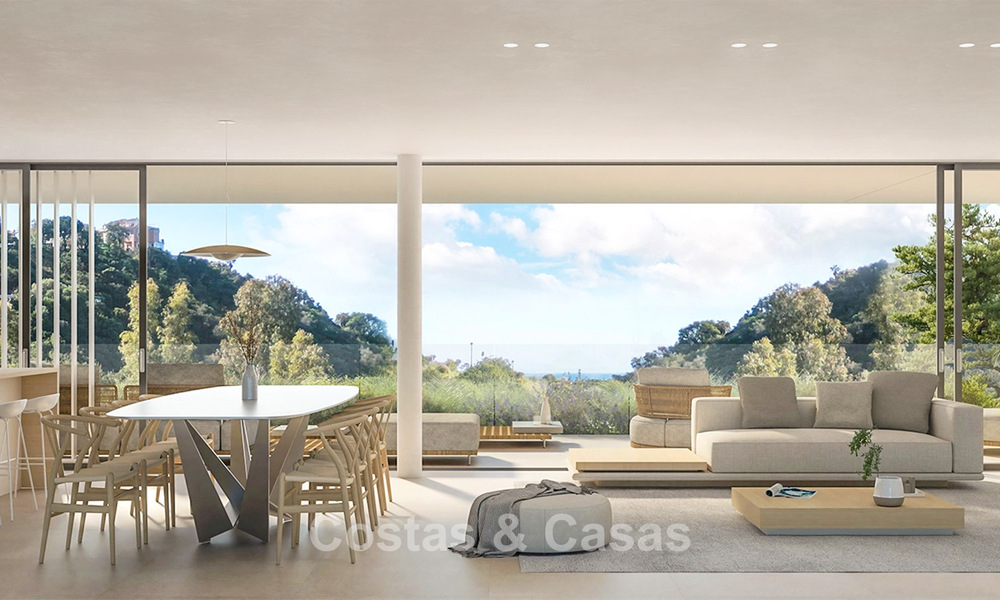 Casas sobre plano, energéticamente eficientes, en venta en las verdes colinas de Elviria, al este del centro de Marbella 779367