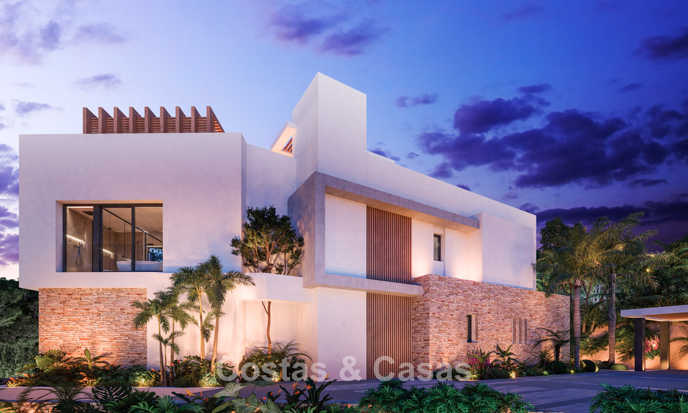 Sofisticada villa de nueva construcción en venta en una prestigiosa y segura zona residencial en la Milla de Oro de Marbella 779913