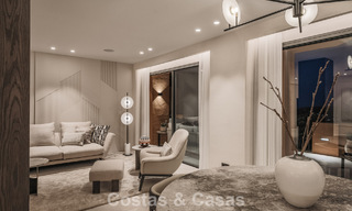 Apartamento de primera clase con vistas panorámicas al mar en venta en el Valle del Golf de Nueva Andalucía, Marbella 780260 