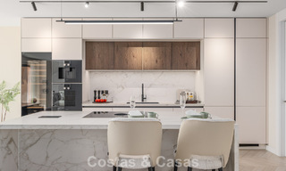 Apartamento de primera clase con vistas panorámicas al mar en venta en el Valle del Golf de Nueva Andalucía, Marbella 780286 