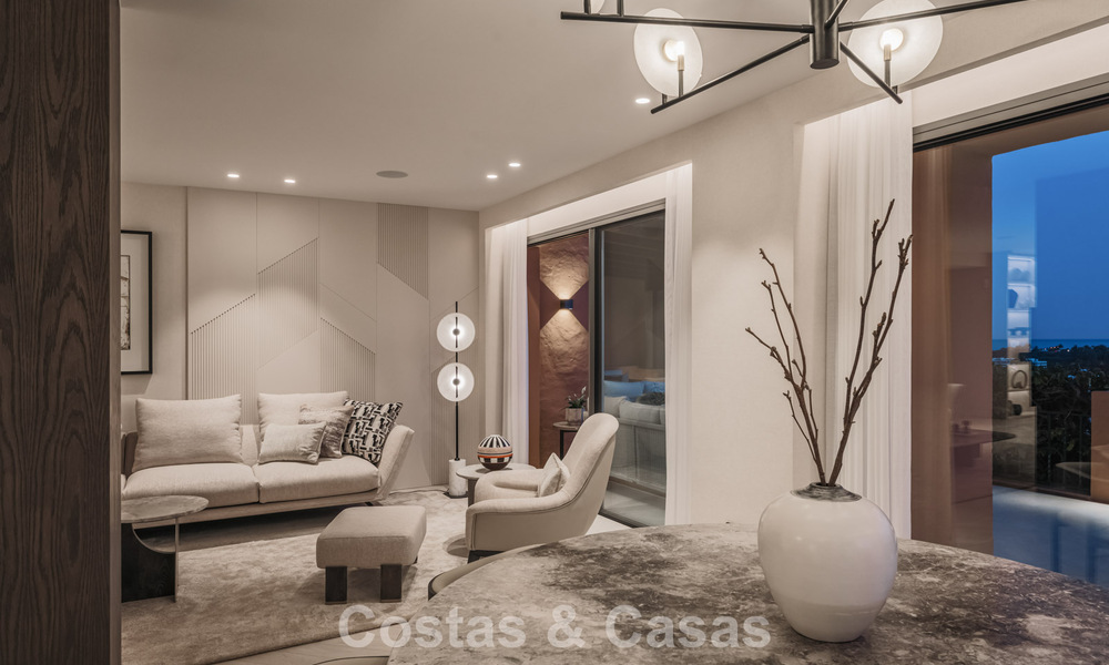 Apartamento de primera clase con vistas panorámicas al mar en venta en el Valle del Golf de Nueva Andalucía, Marbella 780302