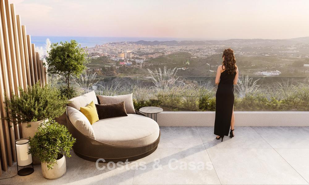 Apartamentos modernistas sobre plano con fenomenales vistas al mar en venta en Mijas, Costa del Sol 780065