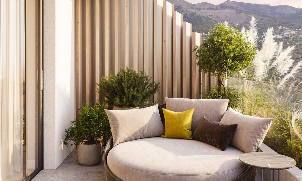 Apartamentos modernistas sobre plano con fenomenales vistas al mar en venta en Mijas, Costa del Sol 780067