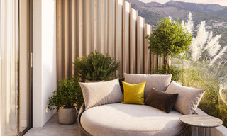 Apartamentos modernistas sobre plano con fenomenales vistas al mar en venta en Mijas, Costa del Sol 780067 