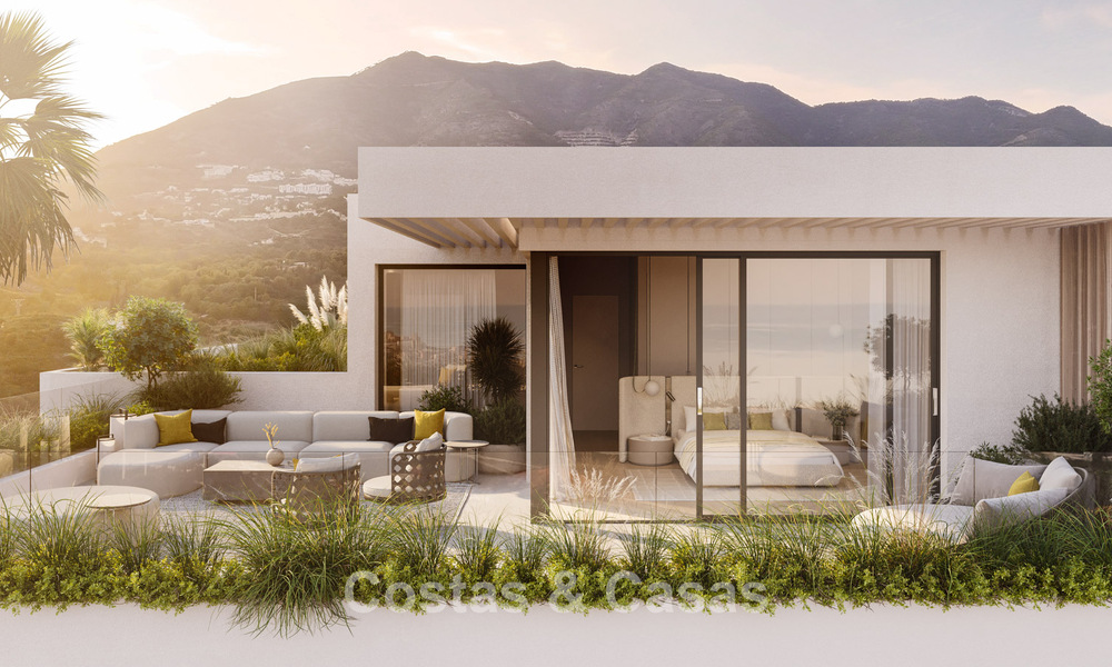 Apartamentos modernistas sobre plano con fenomenales vistas al mar en venta en Mijas, Costa del Sol 780070