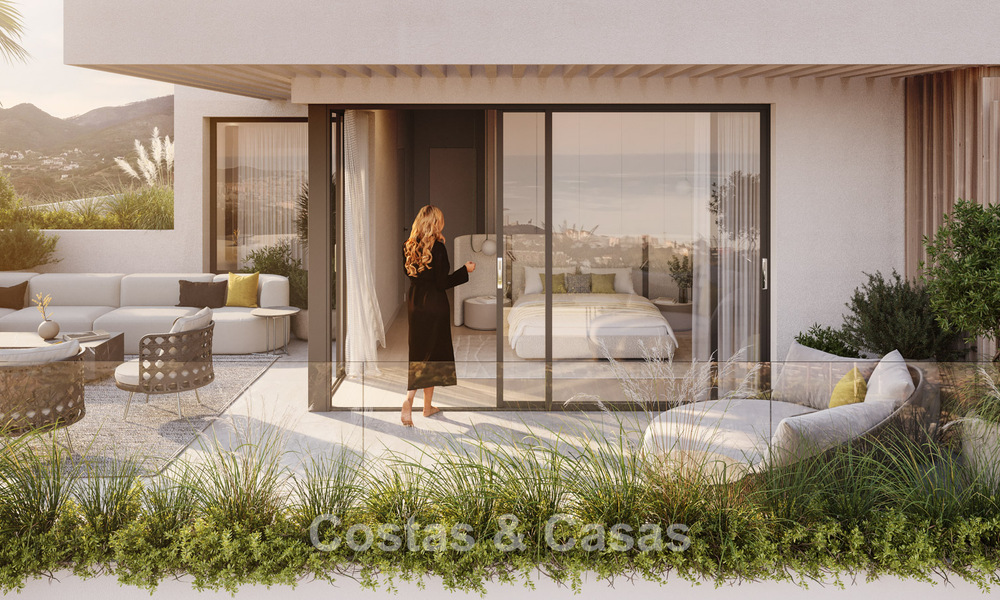 Apartamentos modernistas sobre plano con fenomenales vistas al mar en venta en Mijas, Costa del Sol 780071