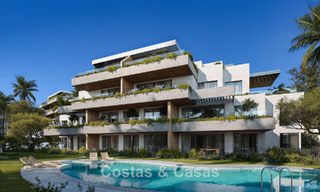 Apartamentos modernistas sobre plano con fenomenales vistas al mar en venta en Mijas, Costa del Sol 780073 