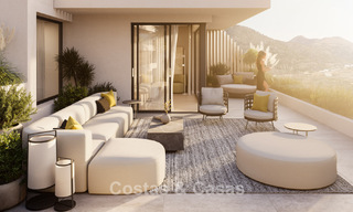 Apartamentos modernistas sobre plano con fenomenales vistas al mar en venta en Mijas, Costa del Sol 780082 
