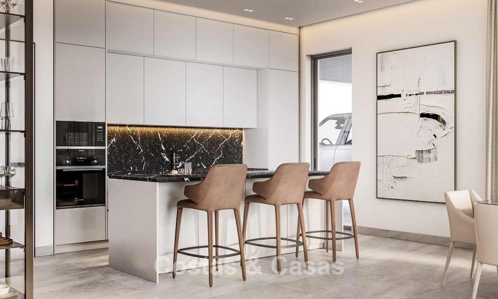 Lujosas villas sobre plano con vistas despejadas al mar en venta en Mijas, Costa del Sol 780085