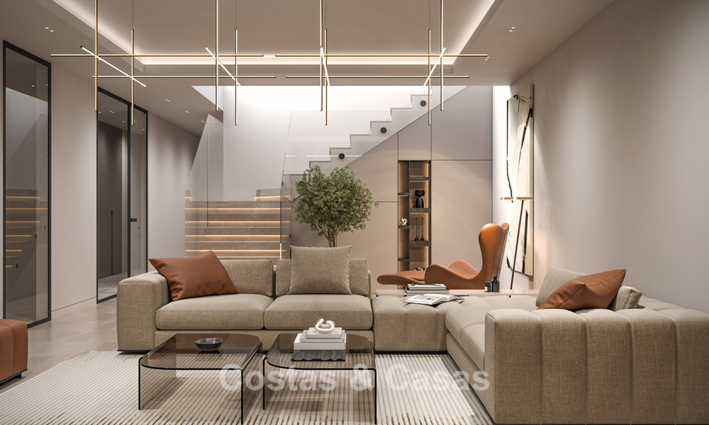 Lujosas villas sobre plano con vistas despejadas al mar en venta en Mijas, Costa del Sol 780088