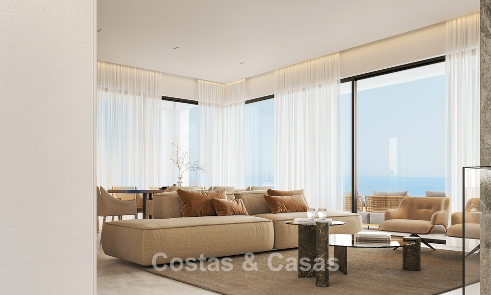 Lujosas villas sobre plano con vistas despejadas al mar en venta en Mijas, Costa del Sol 780102