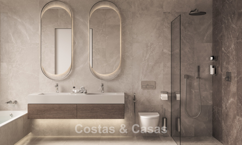 Lujosas villas sobre plano con vistas despejadas al mar en venta en Mijas, Costa del Sol 780106