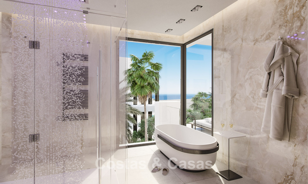 2 sofisticadas villas de nueva construcción con vistas al mar en venta cerca de servicios en la famosa Milla de Oro de Marbella 780244