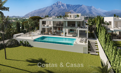 2 sofisticadas villas de nueva construcción con vistas al mar en venta cerca de servicios en la famosa Milla de Oro de Marbella 780247
