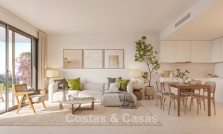 Apartamentos en primera línea de golf con vistas al mar en venta en un complejo de lujo en Mijas, Costa del Sol 780603 