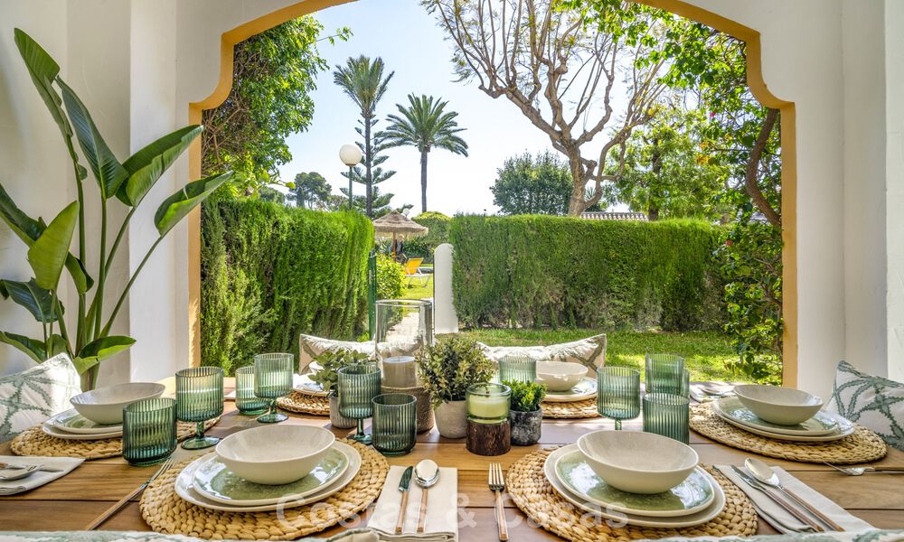 Apartamento reformado de 3 dormitorios con jardín a poca distancia de Puerto Banús en Nueva Andalucía, Marbella 780666