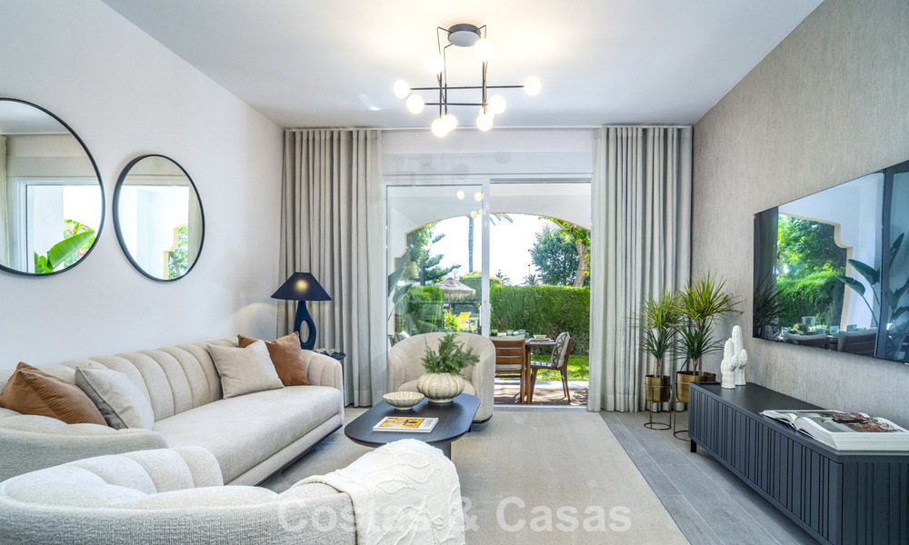 Apartamento reformado de 3 dormitorios con jardín a poca distancia de Puerto Banús en Nueva Andalucía, Marbella 780681