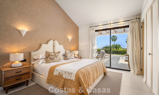 Villa de lujo de una sola planta, lista para entrar a vivir, en venta en el Valle del Golf de Nueva Andalucía, Marbella 780986 