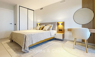 Villa de lujo de una sola planta con vistas al mar en venta cerca de la playa y el campo de golf en Mijas Costa, Costa del Sol 781246 