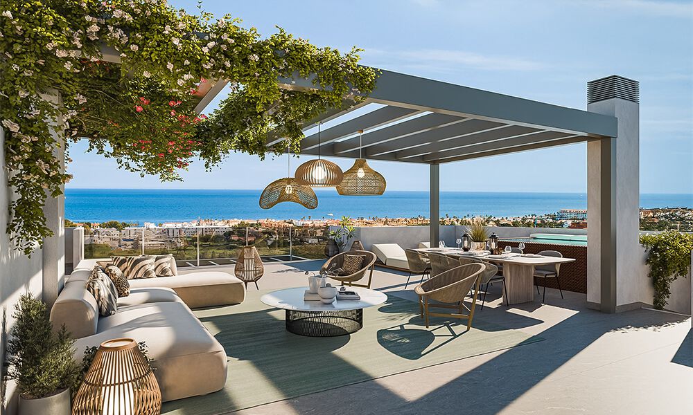 ¡Lanzamiento! Modernos apartamentos sobre plano con vistas al mar en venta en Casares Costa, Costa del Sol 788229