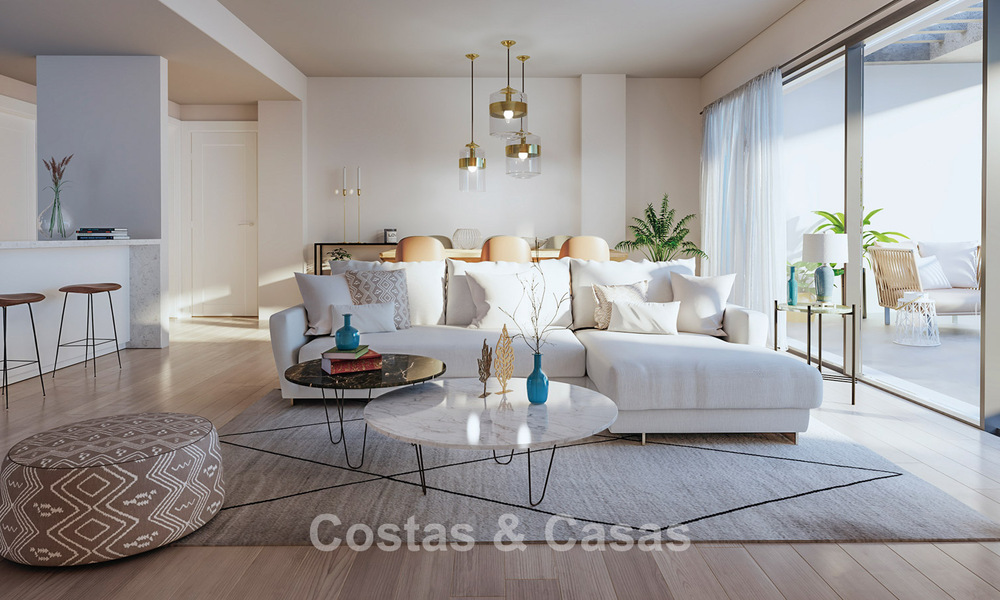 Apartamentos nuevos con vistas al mar en venta a un paso del campo de golf en La Cala de Mijas, Costa del Sol 781161