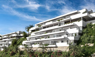 Nuevos apartamentos de lujo con vistas al mar en venta cerca del campo de golf en La Cala de Mijas, Costa del Sol 781171 