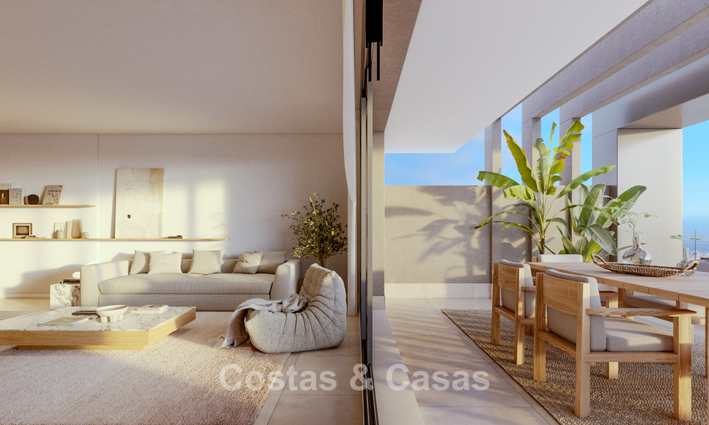 ¡Lanzamiento! Elegantes apartamentos de obra nueva en venta con vistas panorámicas al mar cerca del centro de Estepona 781387