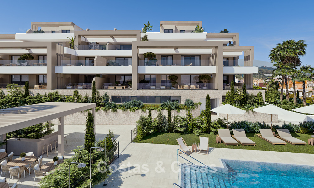 ¡Lanzamiento! Elegantes apartamentos de obra nueva en venta con vistas panorámicas al mar cerca del centro de Estepona 781395