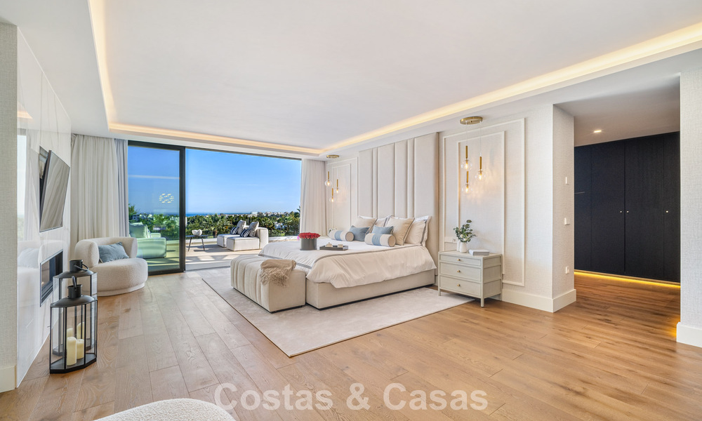 Villa de lujo de vanguardia, lista para entrar a vivir, en venta en el Valle del Golf de Nueva Andalucía, Marbella 781654